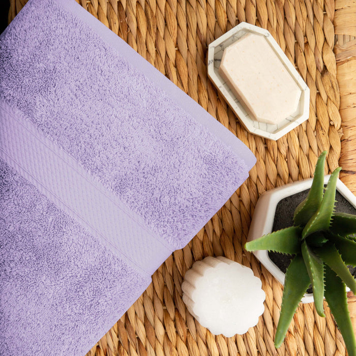 Egyptian Cotton Plush Heavyweight Absorbent Luxury 10 Piece Towel Set - Purple
