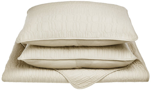 McKinley Reversible Cotton Quilt Set Full/Queen - Ivory