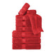 Egyptian Cotton Pile Plush Heavyweight Absorbent 9 Piece Towel Set -Red