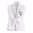 Cotton Adult Unisex White Embroidered Highly Absorbent Fluffy Bathrobe