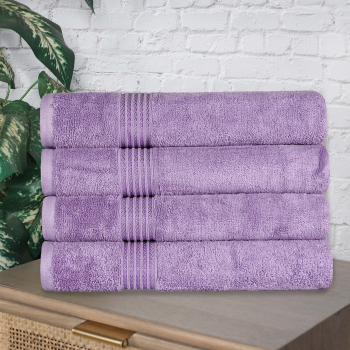 Egyptian Cotton 4 Piece Solid Bath Towel Set - Royal Purple