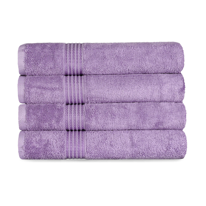 Egyptian Cotton 4 Piece Solid Bath Towel Set - Royal Purple