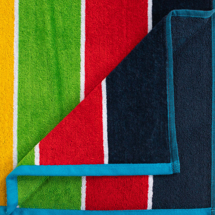 Rainbow Stripes Egyptian Cotton Oversized Beach Towel Set