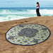 60" Round Cotton 4 Piece Beach Towel Set - NavyBlue