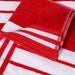 Cabana Stripe Oversized Cotton Beach Towel Set Of 2, 4, 6 - Red