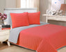 Brandon Solid Cotton Reversible Breathable Quilt Set - Red