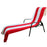 Cotton Standard Size Cabana Stripe Chaise Lounge Chair Cover - Red