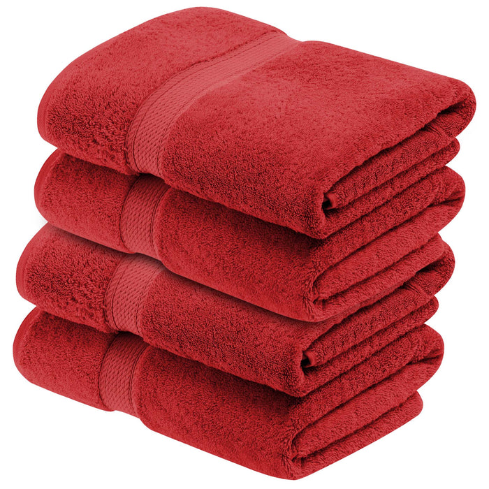 Egyptian Cotton Pile Plush Heavyweight Soft 4 Piece Bath Towel Set