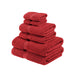 Egyptian Cotton Pile Plush Heavyweight Absorbent 6 Piece Towel Set - Red