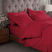 Egyptian Cotton 300 Thread Count Solid Duvet Cover Set - Red