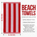 Cabana Stripe Oversized Cotton Beach Towel Set Of 2, 4, 6 - Red