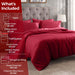 Egyptian Cotton 300 Thread Count Solid Duvet Cover Set - Red