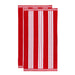 Cabana Stripe Oversized Cotton Beach Towel Set Of 2, 4, 6 - Red