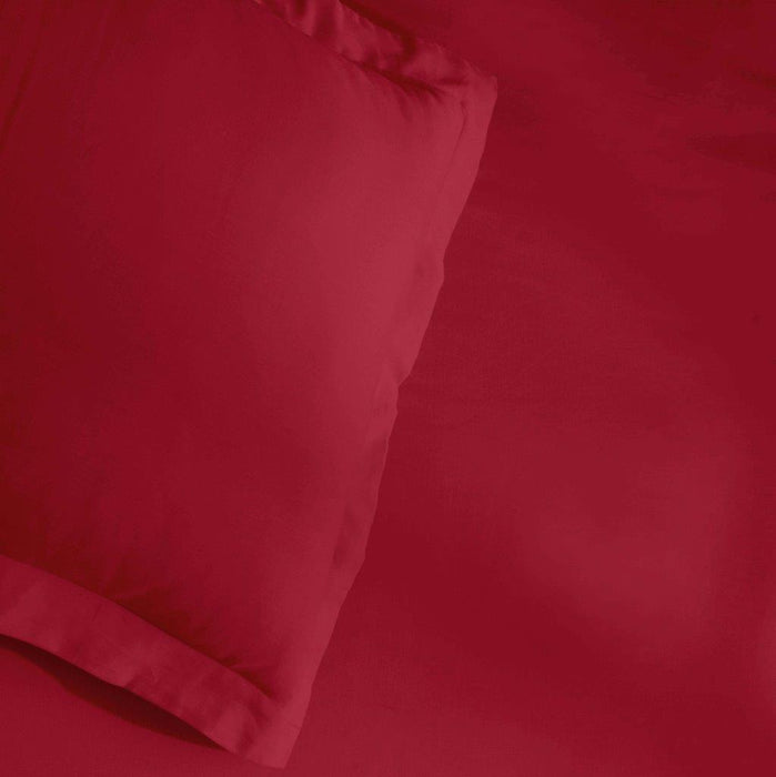 Egyptian Cotton 300 Thread Count Solid Duvet Cover Set - Red