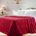 Classic Solid Fleece Plush Medium Weight Fluffy Soft Blanket - Red