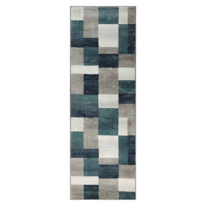 Clifton Modern Geometric Patchwork Area Rug  or Runner Rug