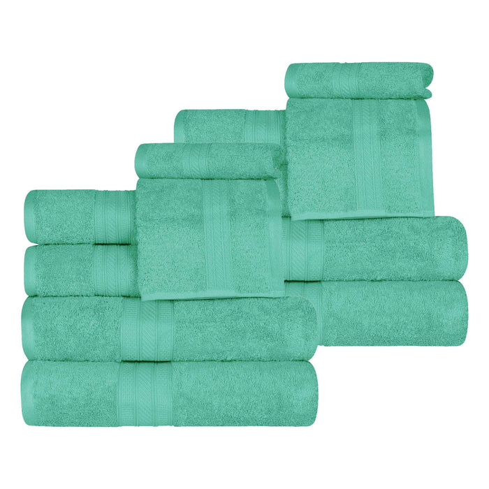 Atlas Cotton Plush Heavyweight Luxury 12 Piece Assorted Towel Set - Rivulet