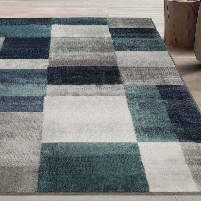 Clifton Modern Geometric Patchwork Area Rug  or Runner Rug