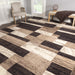 Rockwood Contemporary Patchwork Non-Slip Indoor Area Rug - Chocolate