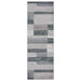 Rockwood Contemporary Geometric Patchwork Indoor Area Rug or Runner - Blue/Taupe