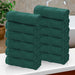 Roma Cotton Ribbed Textured Face Towels/ Washcloths, Set of 12 - EverGreen