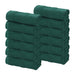 Roma Cotton Ribbed Textured Face Towels/ Washcloths, Set of 12 - EverGreen