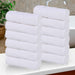 Roma Cotton Ribbed Textured Face Towels/ Washcloths, Set of 12 - White