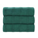 Roma Cotton Ribbed Textured Bath Towels, Set of 3 - EverGreen