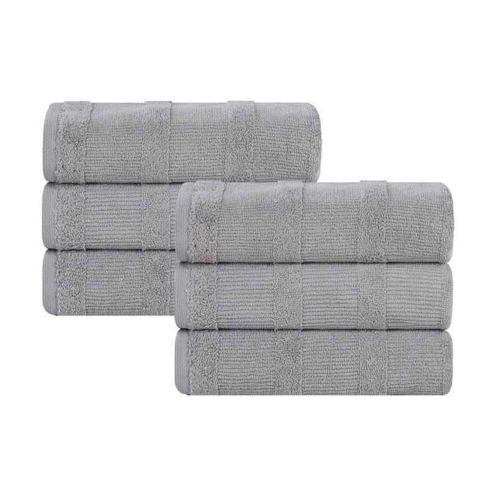 Roma Cotton Ribbed Textured Hand Towels, Set of 6