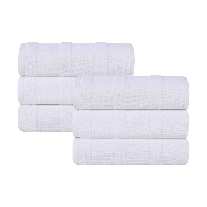 Roma Cotton Ribbed Textured Hand Towels, Set of 6