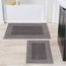 Rome Non-Slip Machine Washable Bath Mat Set - Gray