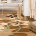 Modern Bohemian Oversized Flower with Vines Indoor Area Rug or Runner - Taupe