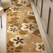 Modern Bohemian Oversized Flower with Vines Indoor Area Rug or Runner - Taupe