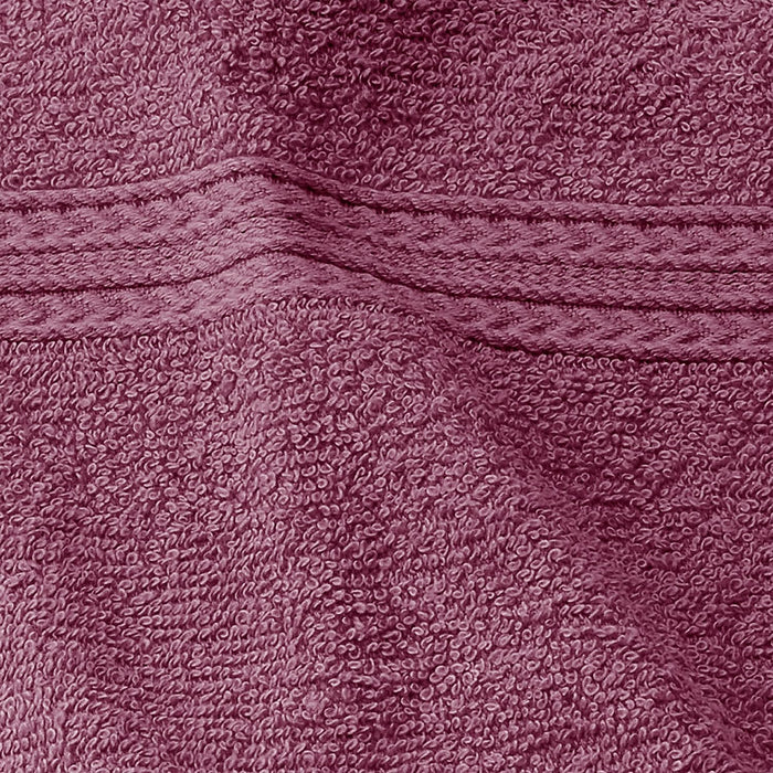 Cotton Eco Friendly Solid 12 Piece Towel Set - Rosewood