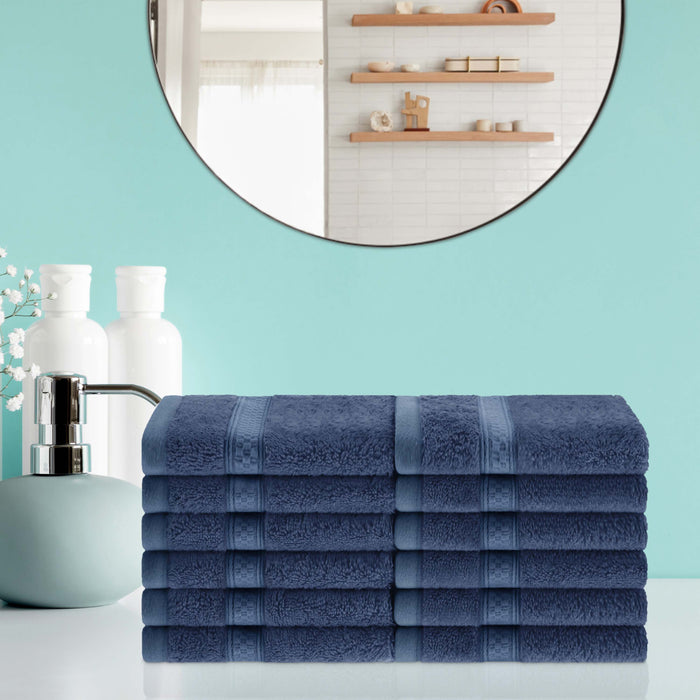 Rayon from Bamboo Blend Solid 12 Piece Face Towel Set - Royal Blue