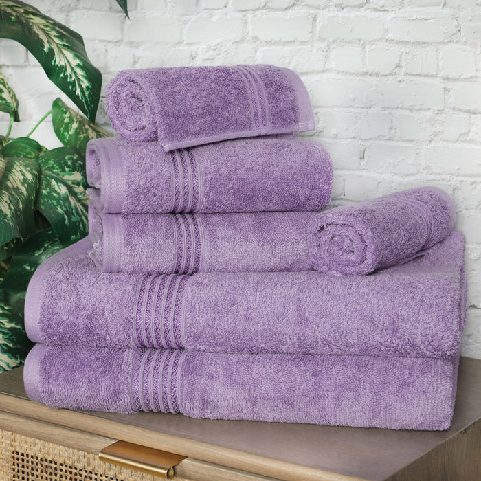 Heritage Egyptian Cotton 6 Piece Solid Towel Set - Royal Purple