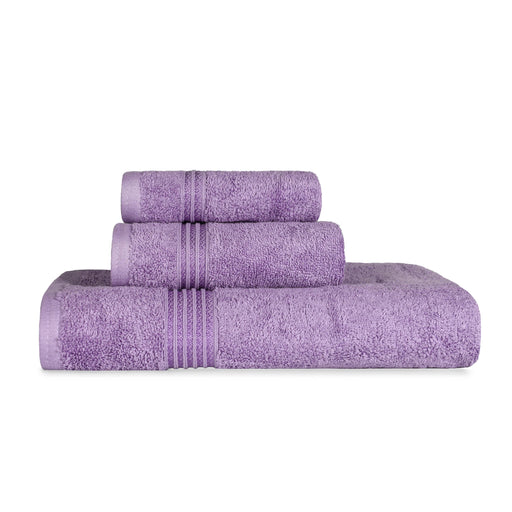 Egyptian Cotton Solid 3 piece Towel Set - Royal Purple