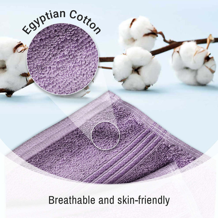 Egyptian Cotton 8 Piece Solid Hand Towel Set - Royal Purple