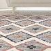 Talluah Hand-Tufted Cotton/Wool Textured Geometric Farmhouse Area Rug - Rust/Black