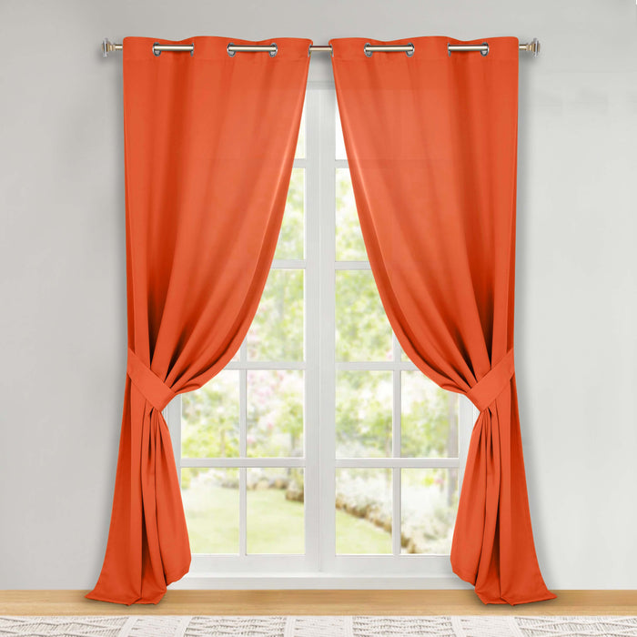 Solid Machine Washable Room Darkening Blackout Curtains, Set of 2 - Blue Nile Mills