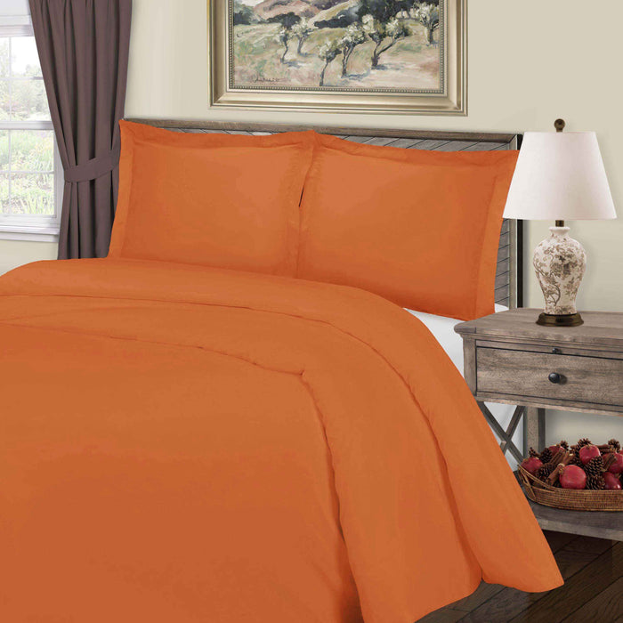 Solid 800-Thread Count Cotton Blend 3-Piece Duvet Cover Set