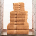 Egyptian Cotton Plush Heavyweight Absorbent Luxury 10 Piece Towel Set - Rust