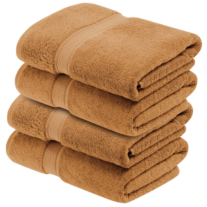 Egyptian Cotton Pile Plush Heavyweight Soft 4 Piece Bath Towel Set