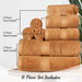 Egyptian Cotton Pile Plush Heavyweight Absorbent 8 Piece Towel Set - Rust