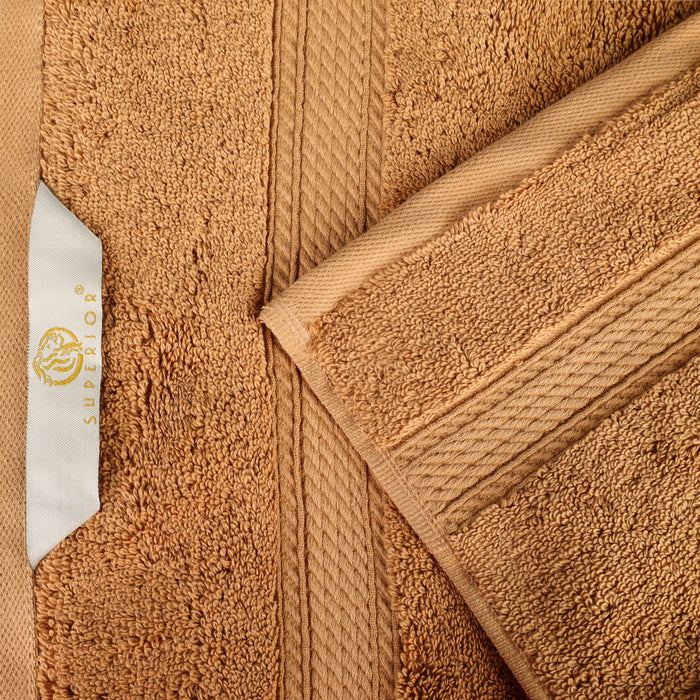 Egyptian Cotton Plush Heavyweight Absorbent Bath Towel Set of 4 - Rust
