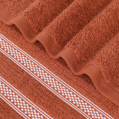 Zero Twist Cotton Ribbed Geometric Border Plush 9 Piece Towel Set - Blue Nile Mills