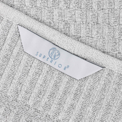 Juno Cotton Blend Medium Weight Checkered Border 3 Piece Towel Set - Blue Nile Mills