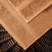 Egyptian Cotton Pile Plush Heavyweight Absorbent 3 Piece Towel Set - Rust