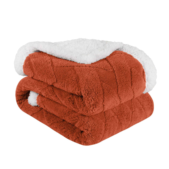 Nuuk Reversible Jacquard Lattice Plush Sherpa Fleece Blanket