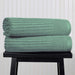 Cotton Ribbed Textured Super Absorbent 2 Piece Bath Sheet Towel Set - Basil